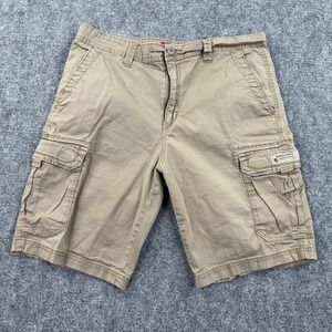 Unionbay Cargo Shorts 36 Tan Cotton Stretch Multi Pocket Mens
